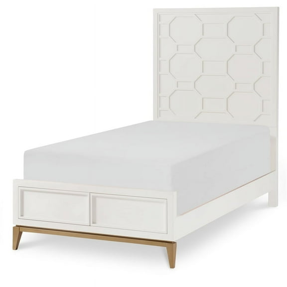 Maklaine Modern Panel Headboard Twin in White Wood