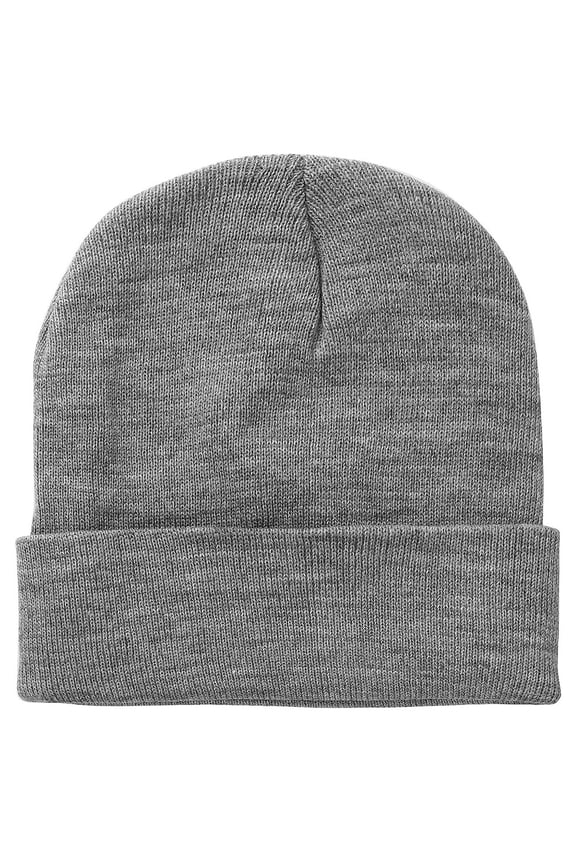 Men Women Skull Knitted Beanie Hat Ski Cap Plain Solid Color Warm Great for Winter Light Grey