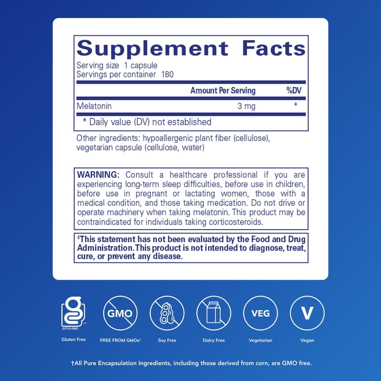 melatonin l glutathione suppository Pure Encapsulations Melatonin 3 mg - Antioxidant Supplement to Support  Natural Sleeping & Relief of Occasional Sleeplessness