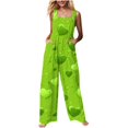 thumbnail image 3 of BiZtdJrK St Patrick's Day Maternity Overalls for Women Casual Sleeveless Tank Top Jumpsuits Funny Shamrock Printed One Piece Pants Spring Athletic Jumpsuit Green M, 3 of 8