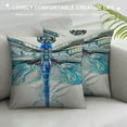 thumbnail image 3 of ARISTURING Colorful Dragonfly Throw Pillow Cover Blue Teal Turquoise Watercolor Decorative Soft Square Cushion Case Spring Summer Animal Home Decor Couch Sofa Standard Size Accent Pillowcase, 3 of 5