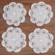 thumbnail image 1 of 2024, manteles individuales de encaje de ganchillo de algodón hechos a mano Posavasos, 8 pulgadas 4 piezas (blanco), 1 of 5