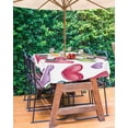 thumbnail image 3 of Fsddascl Colorful Love Heart Outdoor Tablecloth - 54x80 Inch Rectangle Dining Table Cover, Modern Art Teal Purple Red Waterproof Outdoor Table Cloth with Umbrella Hole & Zipper for Picnic/Patio, 3 of 7