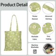 thumbnail image 5 of Vintage Daisy Print Reusable Grocery Tote Bag – Large Canvas Shopping Bag with Boho Floral Watercolor Design, Eco-Friendly & Heavy-Duty Market Tote for Women, Farmers Market, Beach, Spring & Summer, 5 of 6