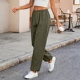 thumbnail image 4 of cocolona Womens Summer Casual Loose Joggers Solid Color Elastic Waist Workout Gym Beach Trousers with Pocket, 4 of 5