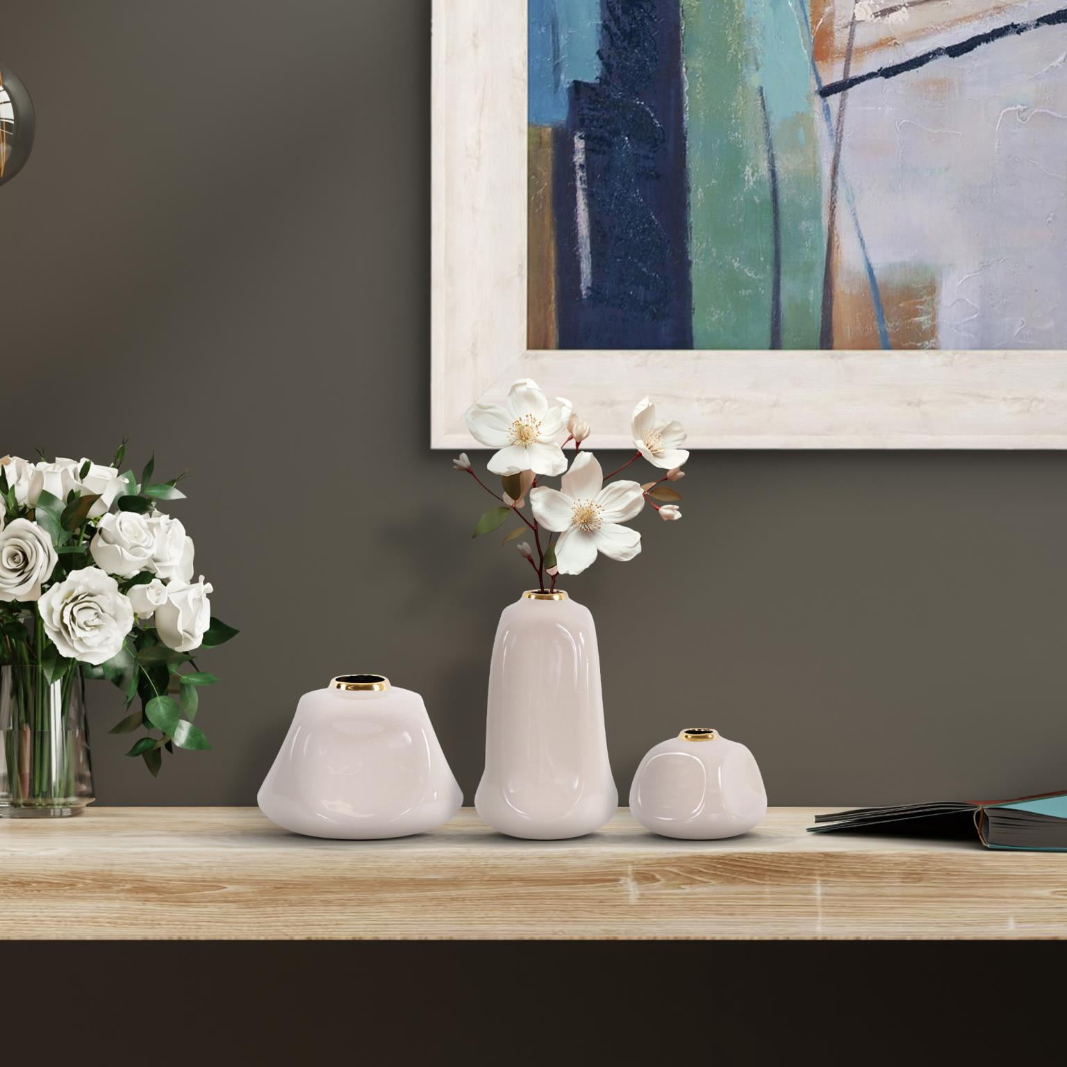 Christana Concaved Ceramic Vase- Short