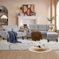 thumbnail image 3 of Pingliang Home 3 Piece Sofa Set, Living Room Furniture Set, Convertible L Shaped Couch Sectional Sofa with Storage Ottoman and Loveseat,Modern Linen 3 Seat Couch & 2 Seat Couch, 3 of 8