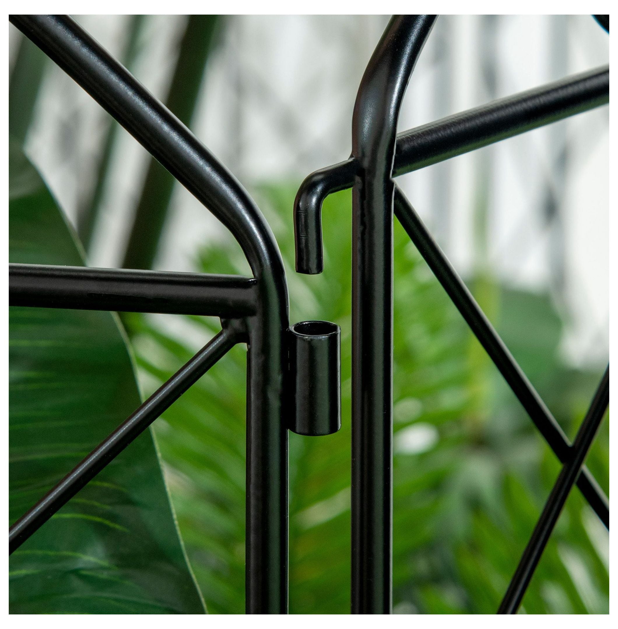 Metal Garden Fence 4-Pack, 11.5ft Outdoor Decorative Fence - Rust-Resistant Steel Border for Flower Beds, Animal Barrier, Patio Edging, Black