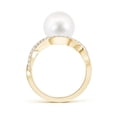thumbnail image 2 of Angara Freshwater Cultured Pearl Infinity Ring with Diamonds in 14K Yellow Gold for Women | June Birthstone Jewelry for Her, 2 of 5