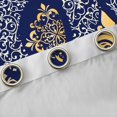 thumbnail image 4 of Erosebridal Navy Gold Paisley Blackout Curtains Set of 2 (52x84 Each), Hippie Bohemian Window Curtains, 4 of 6