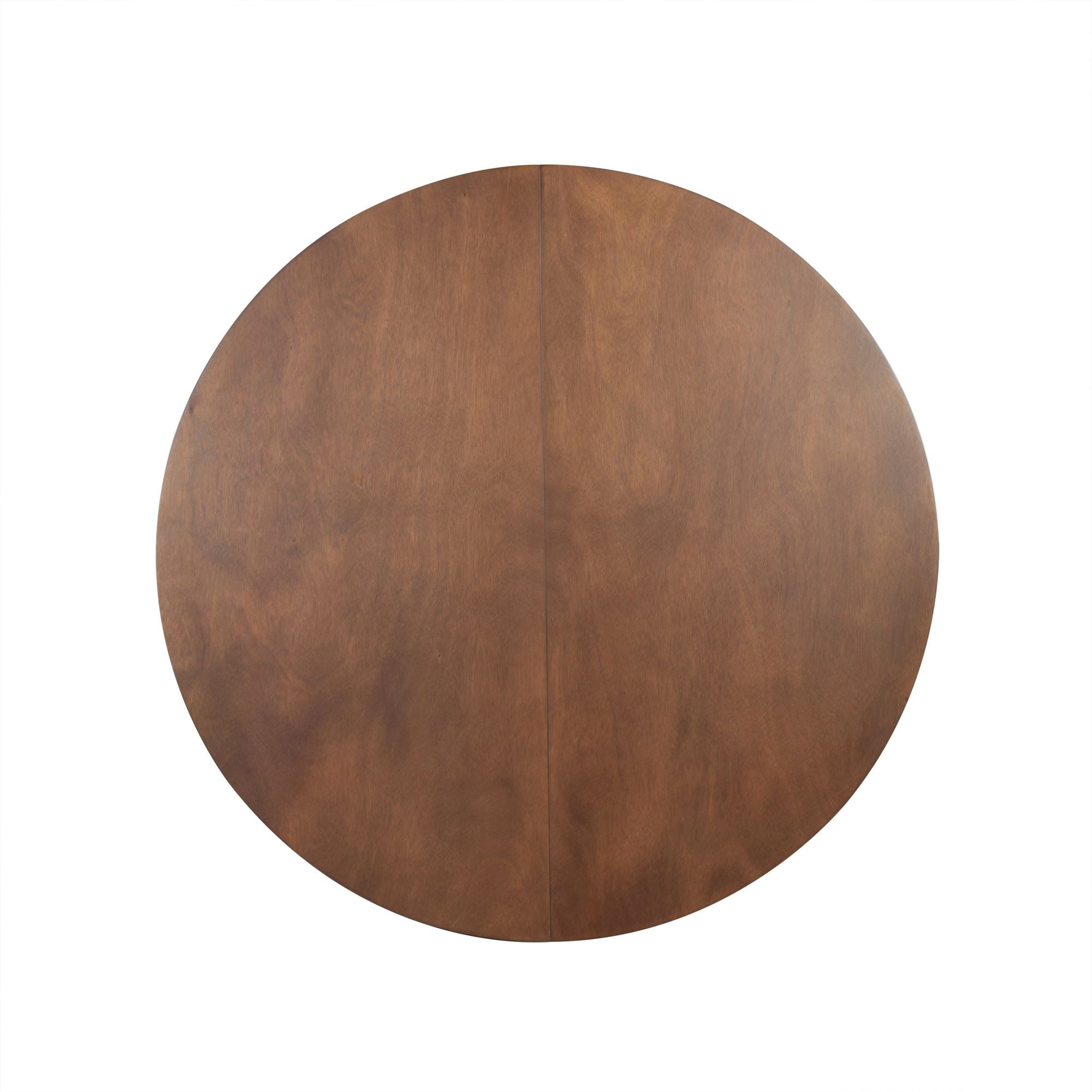 Home Design Gaffney Dining Table, Brown, Round top with middle division, Natural woodgrain, Sturdy legs, Modern style, Space-saving, Durable, Elegant design