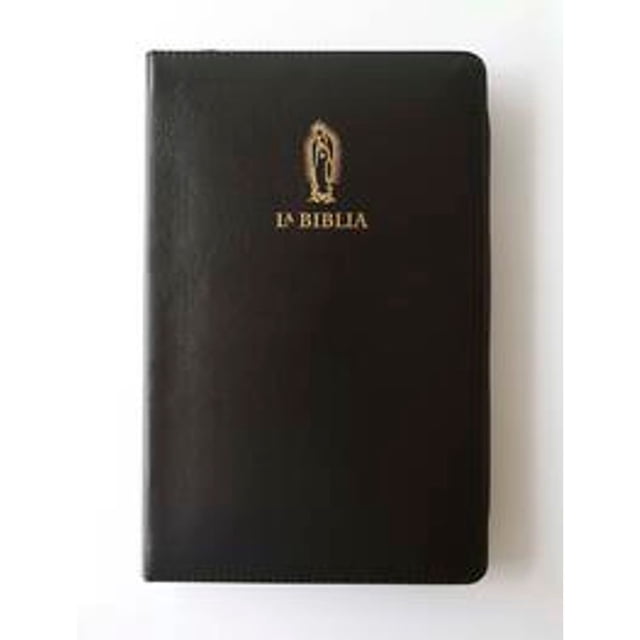 Libro Biblia Catolica: Edicion Letra Grande. Simil Piel Negra, Con Cremallera, Con Virgen De Guadalupe Tapa Blanda, Autor Biblia De America, Editorial Origen Biblias