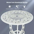 thumbnail image 5 of Topbuy Rose Design Bistro Set Antique Aluminum Bench Patio Garden Chair for Outdoor White, 5 of 8