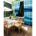 thumbnail image 5 of nqOlkjepod Outdoor Curtains for Patio Waterproof, Blue Ocean Outdoor Privacy Panels Grommet, Beach Blue Green Stripes Waves Watercolor Blackout Outside Curtains for Porch/Cabana 54"x84", 1 Panel, 5 of 8