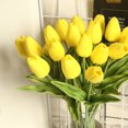 thumbnail image 5 of Ramo de arreglo de flores artificiales de tacto real de tulipanes falsos de PU para la decoración de la boda de la oficina en el hogar-10 piezas Zhivalor  CPB-SSW2146-4, 5 of 5