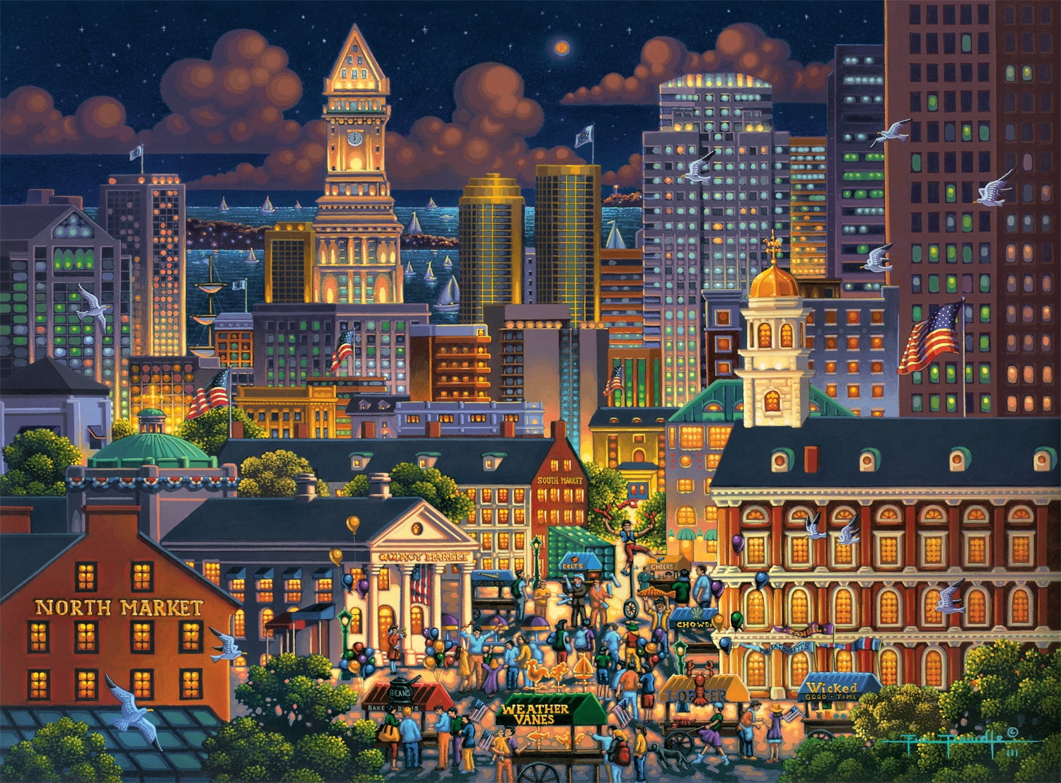 Buffalo Games 1000-Piece Boston Market Interlocking Jigsaw Puzzle for Adults Ages 14+