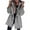 Gray, variant on Niaviben Women's Long Trench Coat Womens Windbreaker Jacket with Hood Windproof Jacket Women Trench Coat Fall Coats for Women Jackets Women Black L