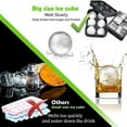 thumbnail image 5 of SHX Ice Cube Trays Silicone (Set of 2) Whiskey Ice Ball Mold, Ice Ball Maker Mold, Round Ice Cube Mold, Sphere Ice Cube Mold, Square Large Ice Cube Tray for Cocktails & Bourbon - Easy Release BPA Free, 5 of 6