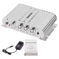 thumbnail image 7 of VIPQV 2.1 Channel Bluetooth 5.0 HiFi Stereo Power Amplifier, Mini Digital Audio Amplifier with Bass & Treble Control, LED Display, Supports 2 Speakers and Subwoofer for Home Audio & Car Audio, 7 of 7
