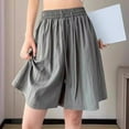 thumbnail image 2 of Kaemgyyd Women's Shorts Wide Leg Palazzo Shorts Flowy Elastic High Waisted Boho Beach Shorts Loose Fit Vacation Wear, 2 of 5