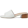 thumbnail image 2 of Cole Haan Calli Egret Leather Squared Open Toe Block Heel Slip On Heeled Sandals (Egret Leather, 10), 2 of 5