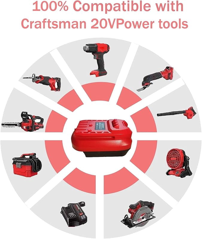 Adapter for De*Walt 20V & for Mil*wau*kee M18 18V Li-on Battery Convert to for Crafts*man 20V Power Tool