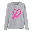 thumbnail image 3 of SEAOPEN Womens Breast Cancer Long Sleeve Shirts Pink Ribbon Graphic Tees Cancer Awareness Support Gift Gray XXL, 3 of 3