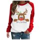 thumbnail image 1 of Camiseta de manga larga con cuello redondo para mujer a la moda, blusa con estampado navideño de otoño, Tops Fridja  fksj515, 1 of 4