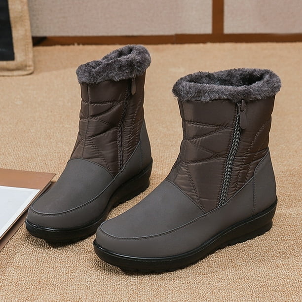 Botas de nieve Botines Mujer Plataforma Piel Sintética Antideslizante Invierno Zapatos Exterior (36) Marrón Likrtyny Tenis De Mujer Tenis De Hombre