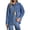 Dark Blue, variant on Women's Oversized Denim Shacket Button Down Long Sleeve Chest Pockets Trendy Black M