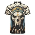 thumbnail image 5 of Indian Devil Skull Men Zipper T-shirt Summer Casual Short Sleeve T-shirt Top, 5 of 7