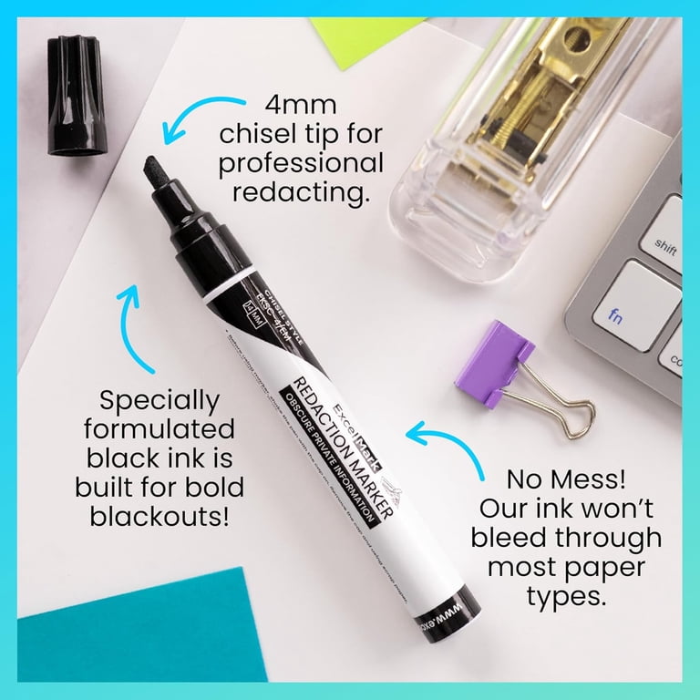 ExcelMark Redaction Marker - Secure Blackout Pen for Private