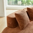 thumbnail image 7 of Modern Curved 5-Seater Sectional Sofa Couch | Plush Velvet Upholstery in Beige, Orange, Gray | Spacious & Stylish Living Room Furniture | Easy Assembly | 109" L, 7 of 7