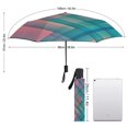 thumbnail image 2 of POBUDS Windproof Automatic Umbrella – Steel-Carbon Fiber Frame, UV-Blocking Black Coating Inside, Auto Open/Close - Plaid Gradient, 2 of 8
