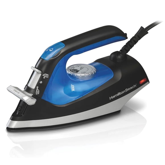 Plancha y Vaporizador 2 en 1 Hamilton Beach, Suela Antiadherente, 1200W, Vapor Vertical, 5 Niveles de Temperatura (Reacondicionada)