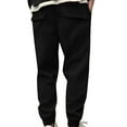 thumbnail image 3 of CLOISE Mens Sweatpants Big and Tall Elastic Bottom Black Active Jogger Pants Baggy Drawstring Elastic Waist Cozy Trousers Comfort Heavyweight Solid Sweatpants with Pockets Fall Sweatpants XL, 3 of 6