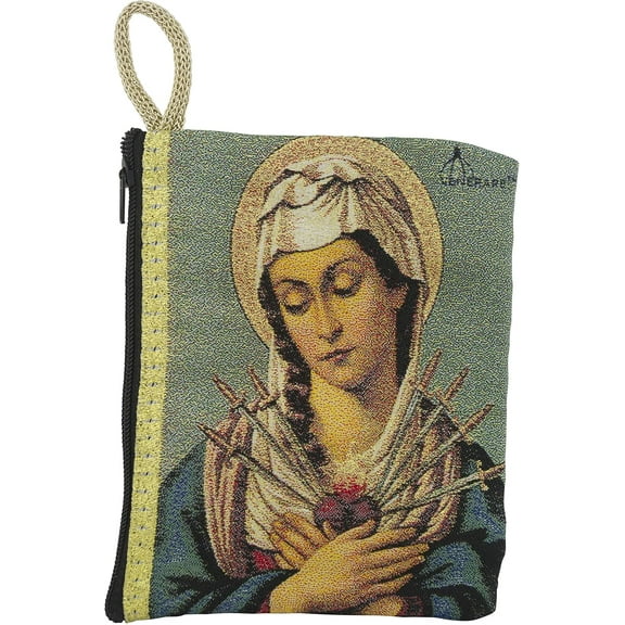 Our Lady of Sorrows Large Rosary Pouch, 6" x 4"