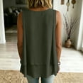 thumbnail image 5 of Tank Tops for Women Cotton Linen Round Neck Sleeveless Blouse Button Down Shirts Casual Top, 5 of 9