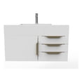 thumbnail image 2 of Castello USA Nile 36" White Wood Floating Vanity with White Top and Gold Trim, 2 of 8