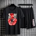 thumbnail image 1 of Chándal de Anime Slam Dunk para hombre, camiseta de Hanamichi Sakuragi, 100% algodón, camisetas de gran tamaño, pantalones cortos informales de Manga, conjunto de 2 piezas, 1 of 4