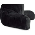 thumbnail image 6 of Standard+ Husband Pillow Black Cover MicroPlush Fiber Case, Soft Easy-Care & Wash Fabric Designed, Generous Back & Side Pockets - Big Long Zipper for Remove, A Perfect Fit for Your Reading Bed Rest, 6 of 8