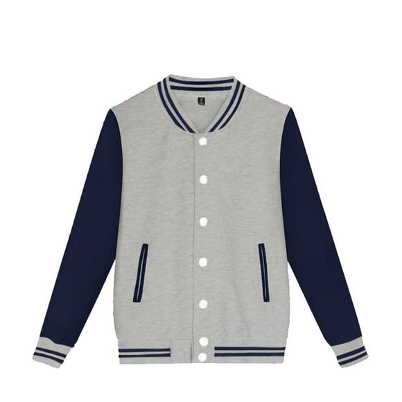 Hjtefg Veste à Boutons pour Enfants - Cardigan Léger à Manches Longues pour Garçons et Filles, Haut Style Baseball à Blocs de Couleur avec Coupe Confortable, Couleur : Gris Taille : 140