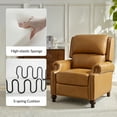 thumbnail image 2 of Mid-century Genuine Leather Pushback Recliner Chair with Nailhead Trim Camel, 2 of 7