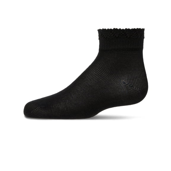 MeMoi Girls Crochet Ruffle-Trim Mercerized Cotton Blend Ankle Sock - Girls - Female, 2, White