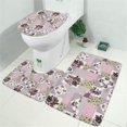 thumbnail image 2 of Pioneer Flower Floral Print Pattern Bathroom Rugs Sets 3 Piece,Toilet Cover Set,Absorbent Non Slip Bathroom Mats Sets with U-Shaped Contour Rug Toilet Rug Set, 2 of 5