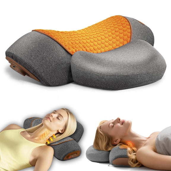 Callixe Thera Pillow, 3-In-1 Callixe Thera Pillow Massage Neck Hump with Heat & Gentle Traction,Relaxing Neck & Shoulder Support with Vibration Massage, Ergonomic Cervical Neck Memory Foam Pillow