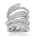 thumbnail image 1 of Bague de Cocktail en Zircone Cubique à Large Bande Plaquée Rhodium, 1 of 1