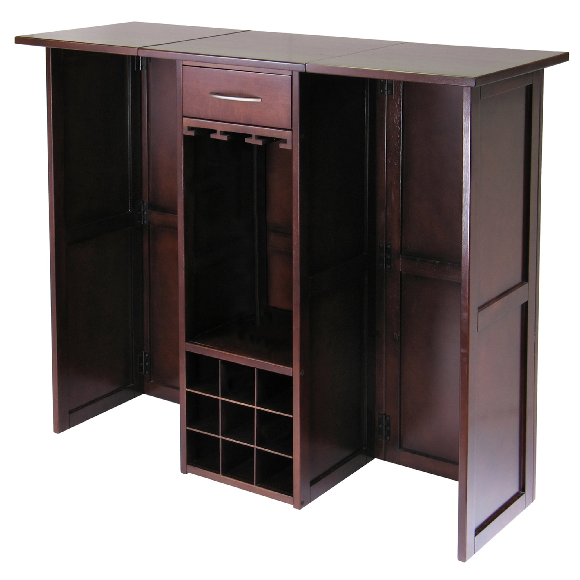 Winsome Wood Beynac Wine Bar Cappuccino Finish Walmart