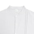 thumbnail image 5 of VgaVtl Mens Shirts Collared Long Sleeve Cotton Linen Mens Tops Loose Soft Solid Color Workout Button down Leisure White Shirts,M, 5 of 7