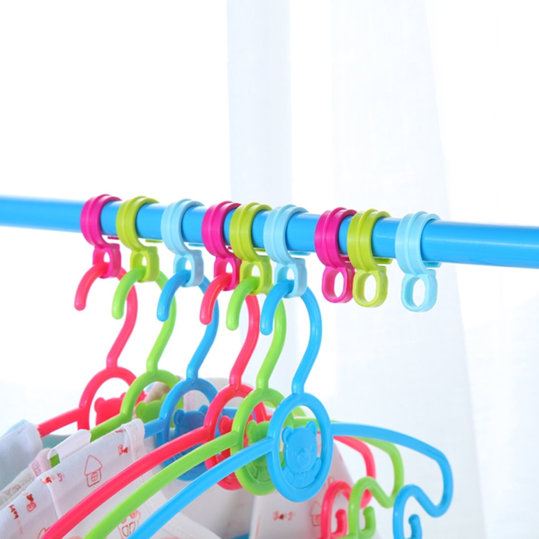 Laundry Hook Clips Windproof Hanger Buckle 17mm I.D Plastic for Home Clothes Drying Hanging